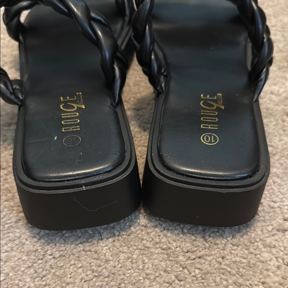 Rouge Black Braided Sandals - Picture 2 of 7